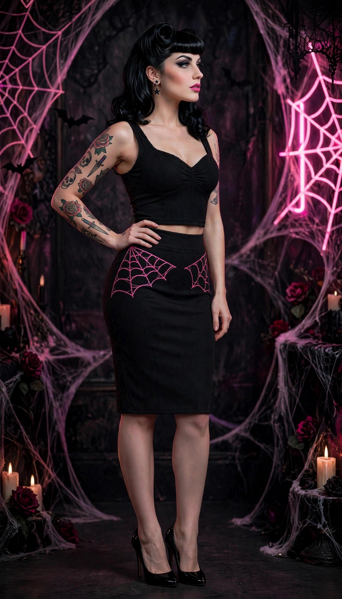 Falda Spider - 13 Lágrimas Pin Up