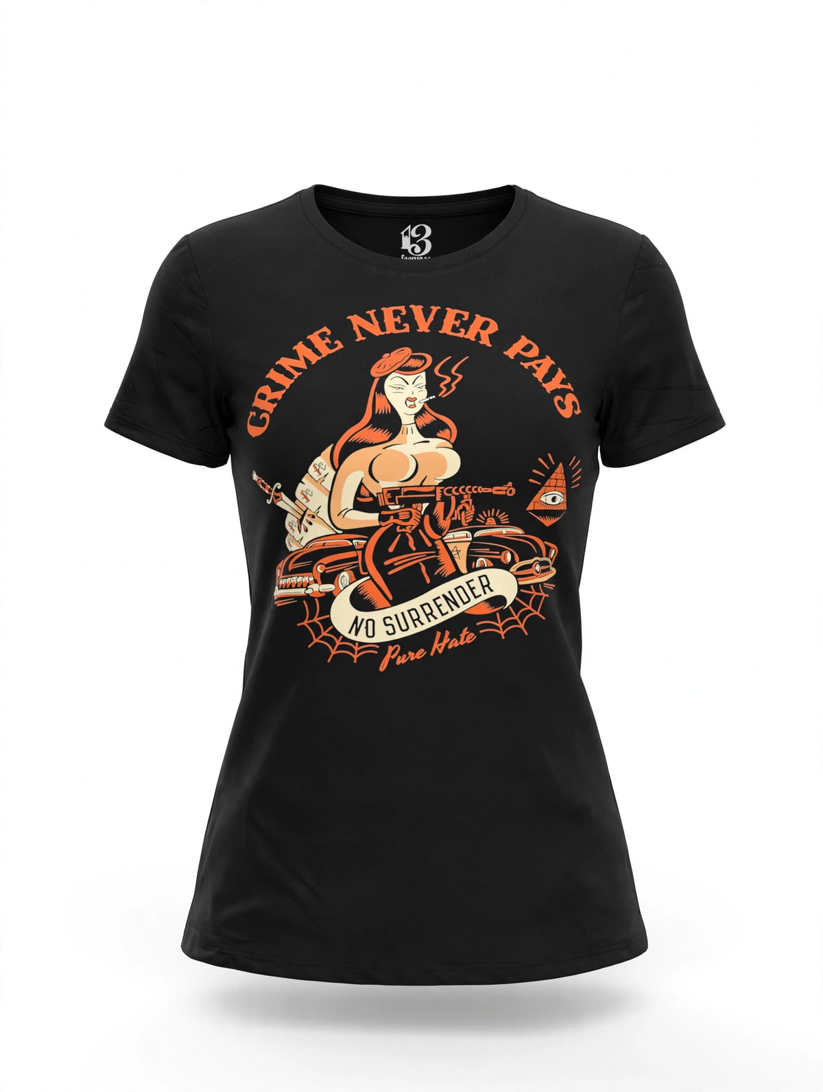 Camiseta Mujer Crime Never Pays - 13 Lágrimas