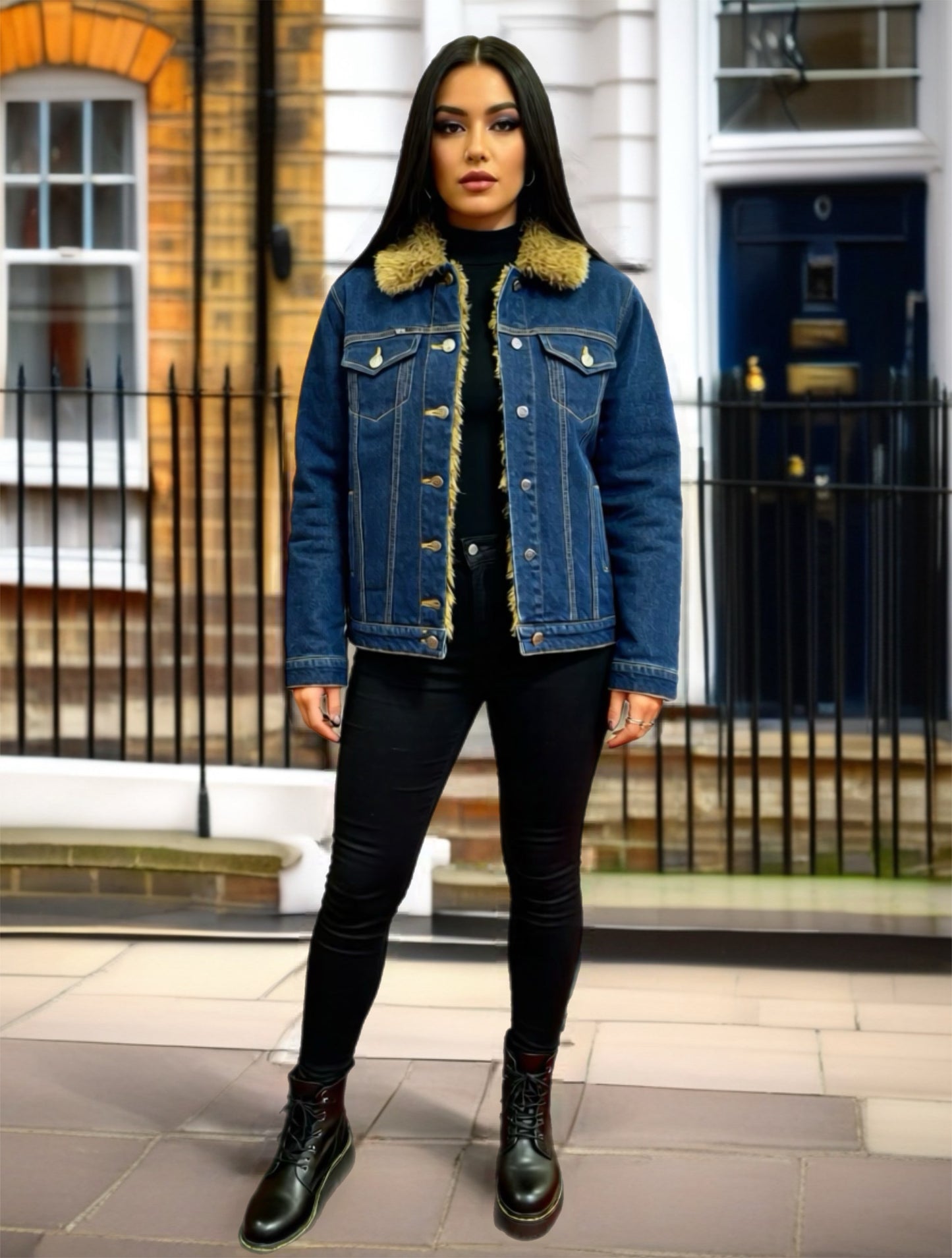 Cazadora vaquera con Borrego- Mujer