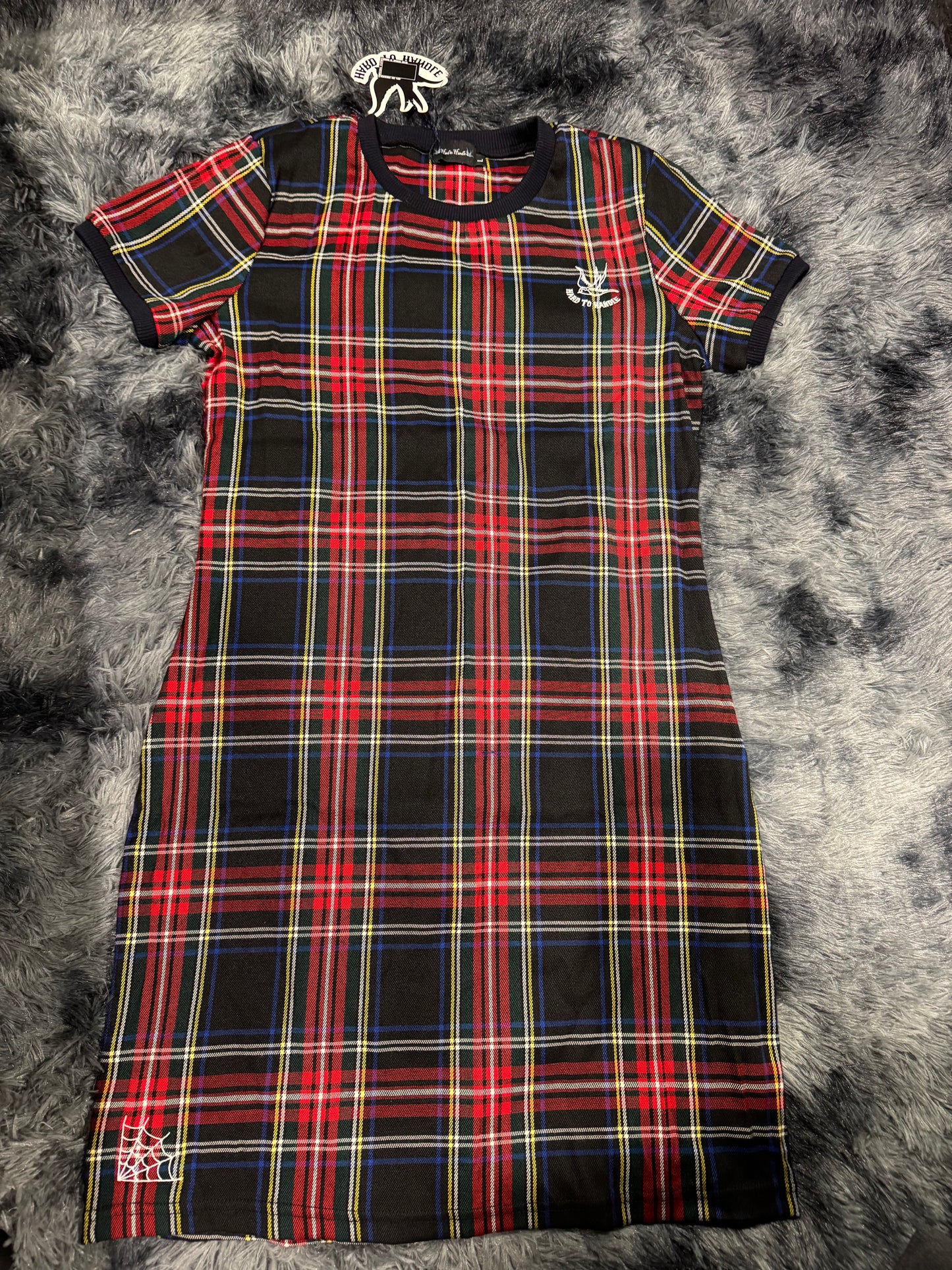 Vestido escocés negro