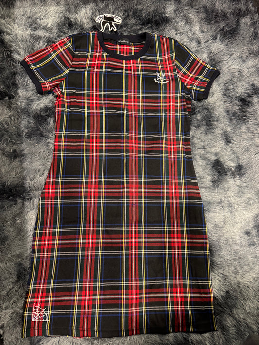 Vestido escocés negro