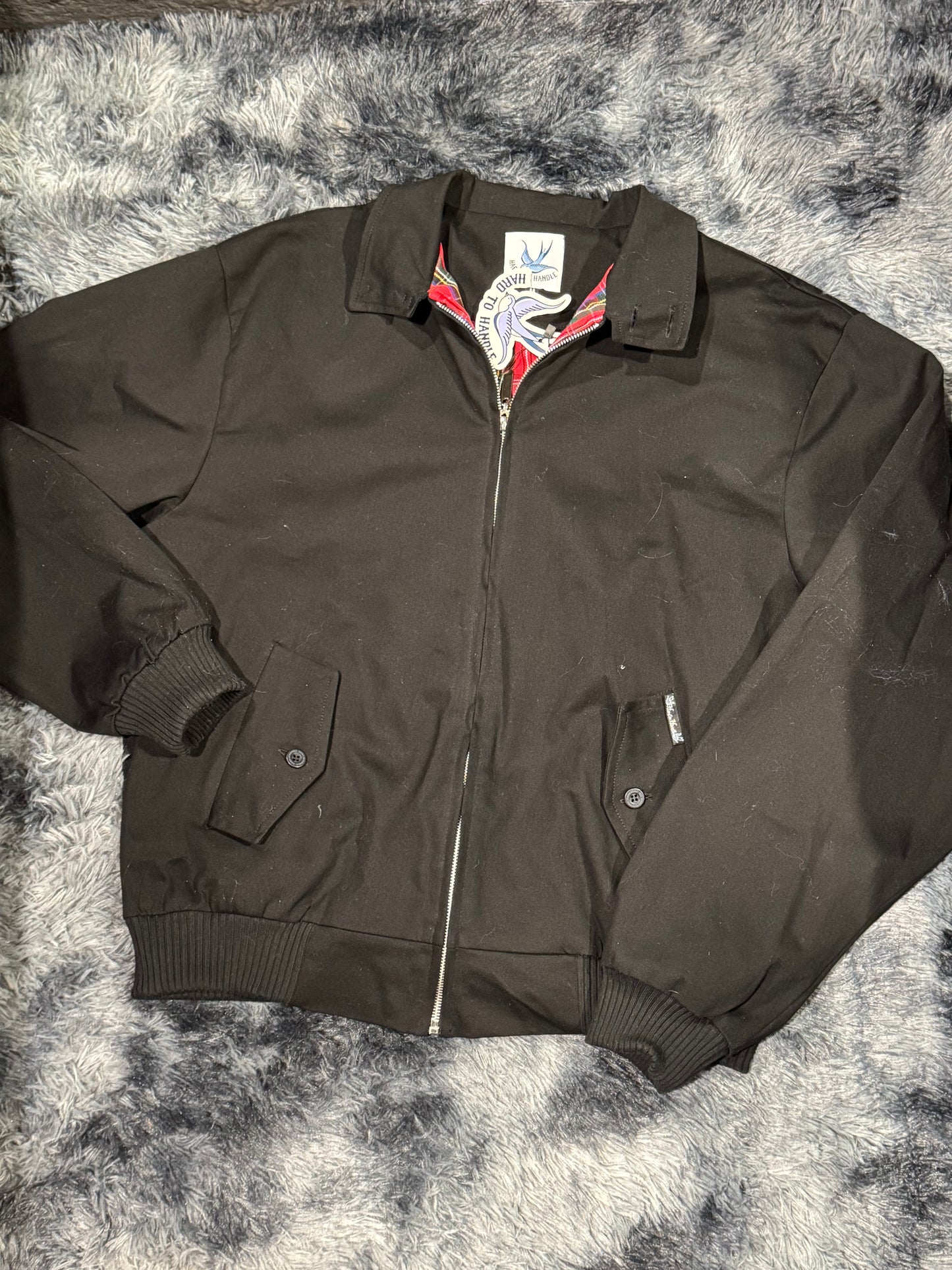 Harrington negra retro mujer