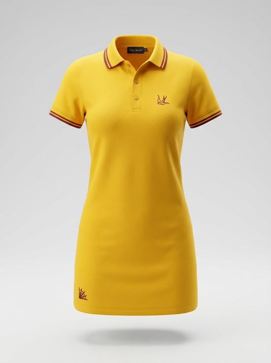 Vestido Polo Amarillo y Granate