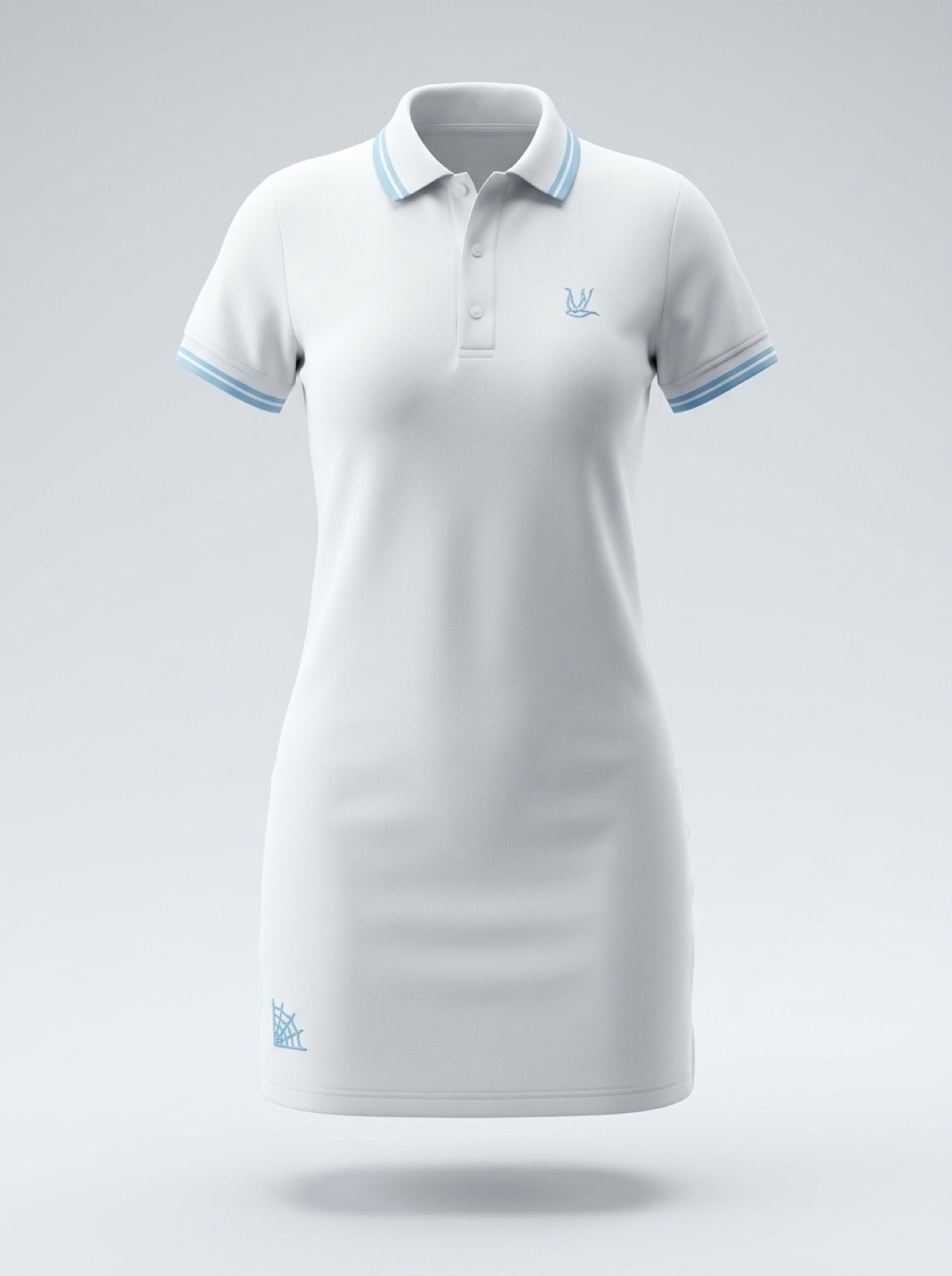 Vestido Polo Blanco y Celeste
