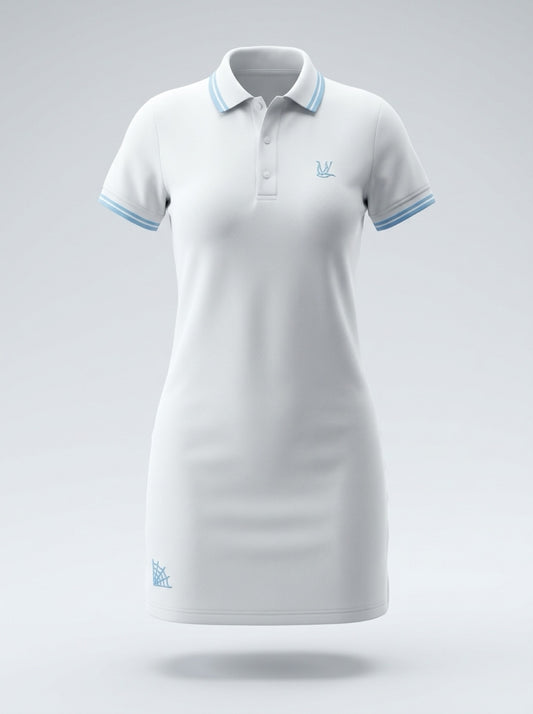 Vestido Polo Blanco y Celeste